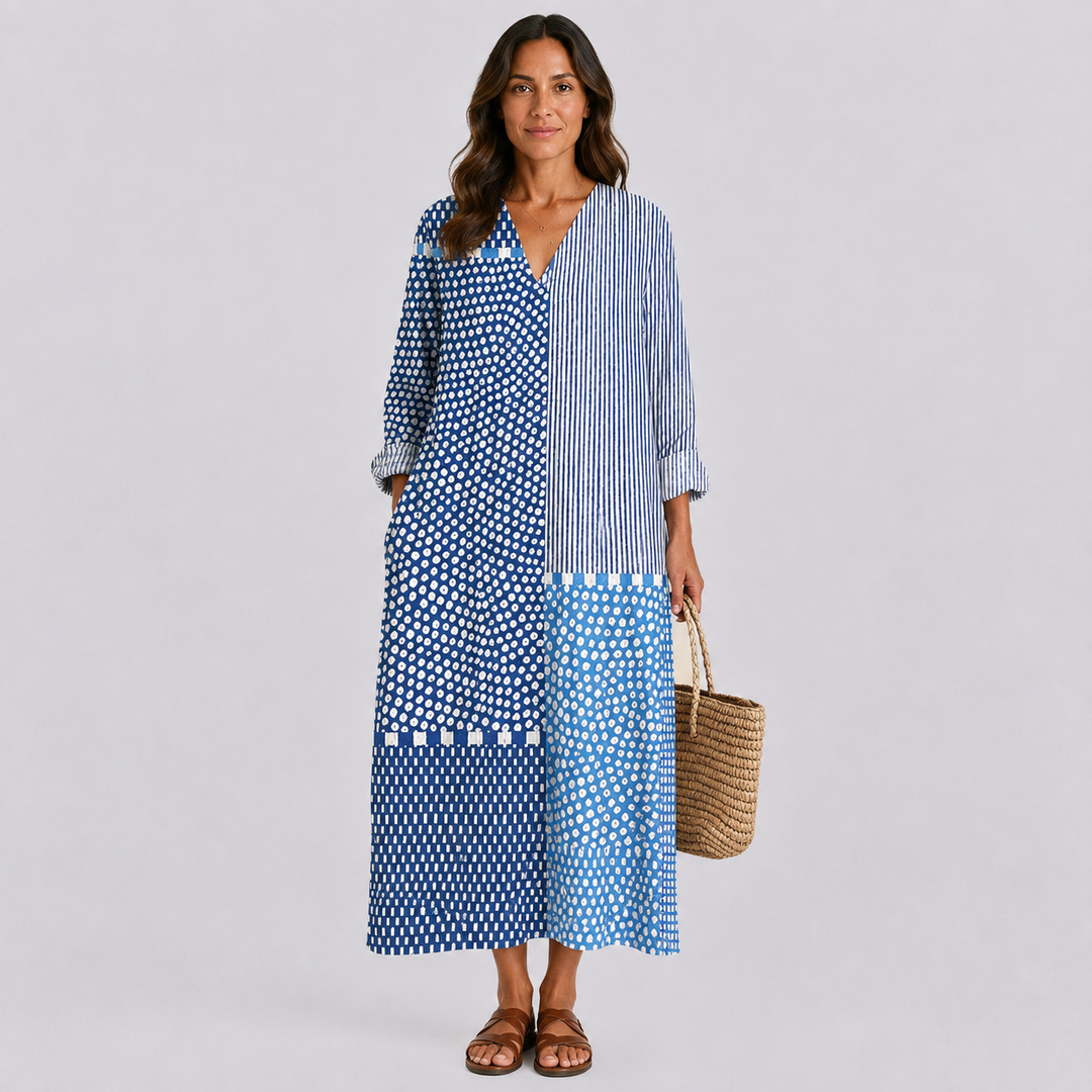 Robe d'Été Flatteuse avec Motif