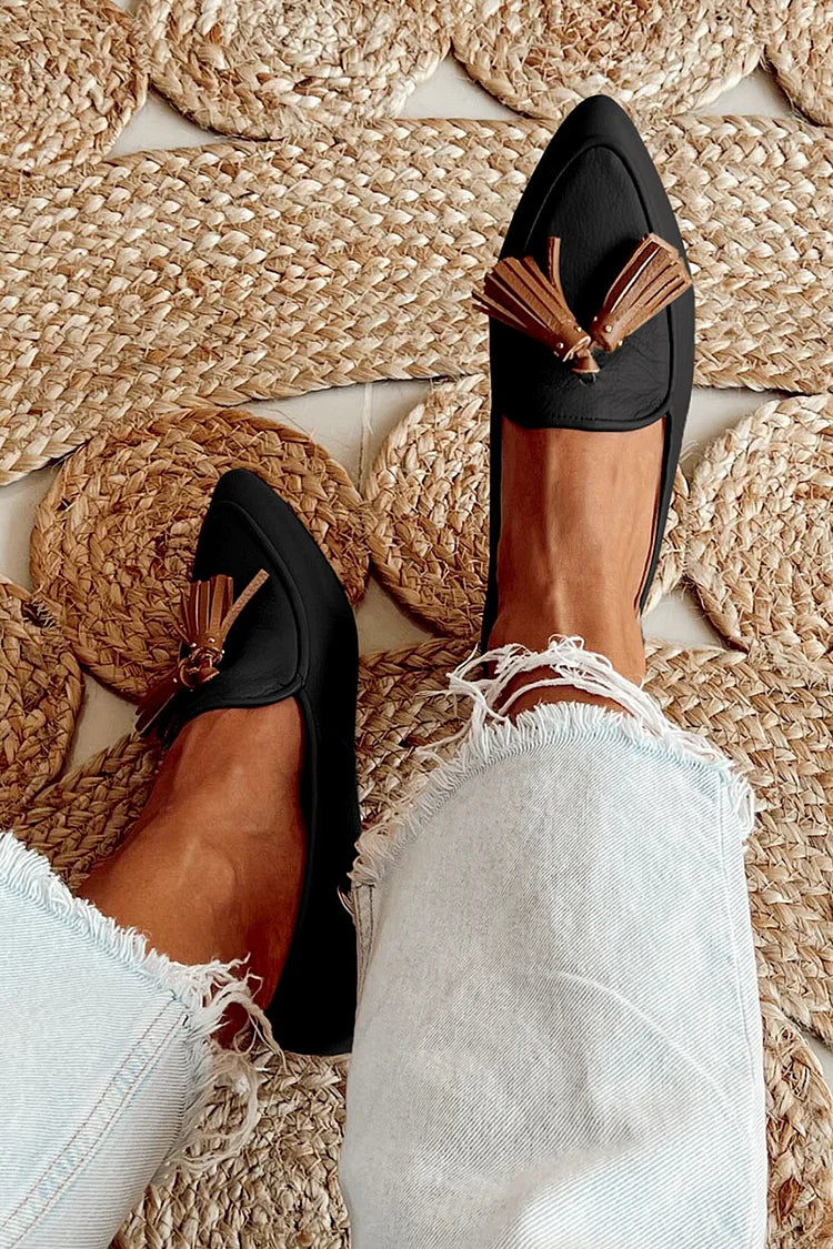 Mocassins à Pointe avec Pompons