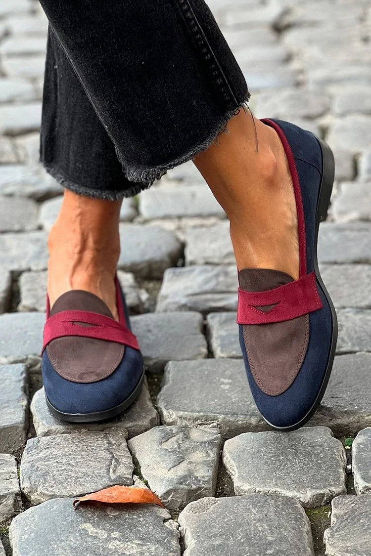 Mocassins Colourblock Bleu Marine