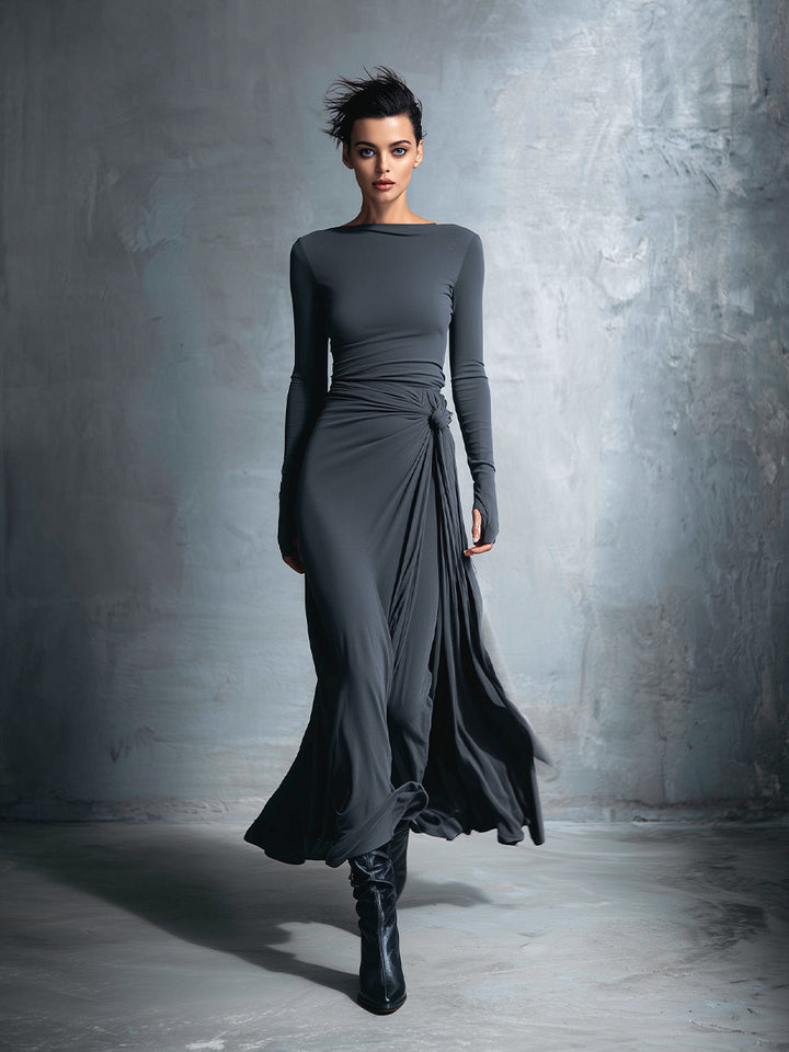 Naiara ❘ Robe maxi avec nœud latéral