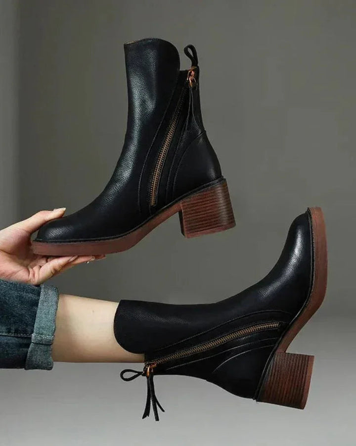 Valorine | Bottes en cuir noir