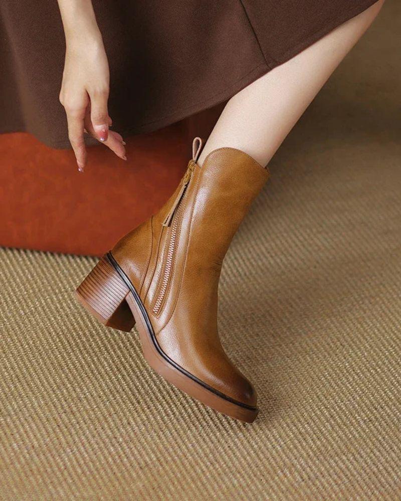 Valorine | Bottes en cuir noir