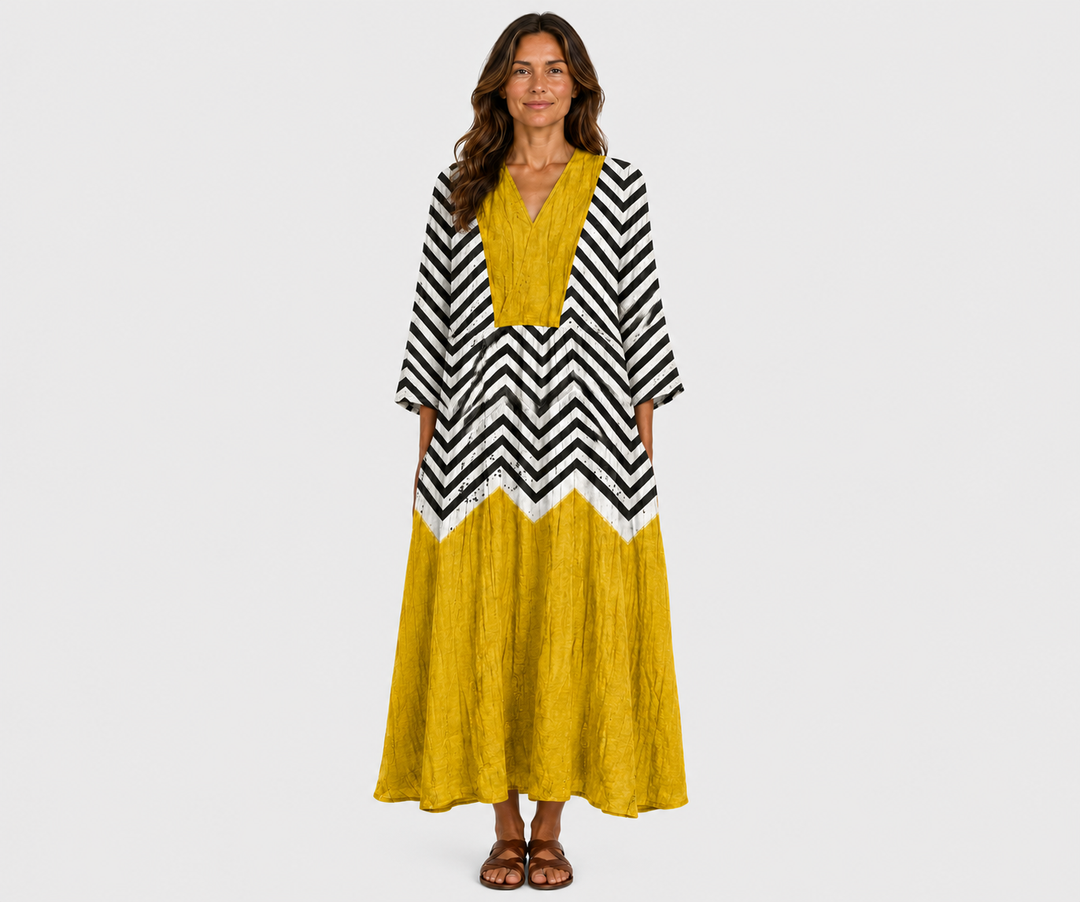 Robe d'Été Flatteuse avec Motif