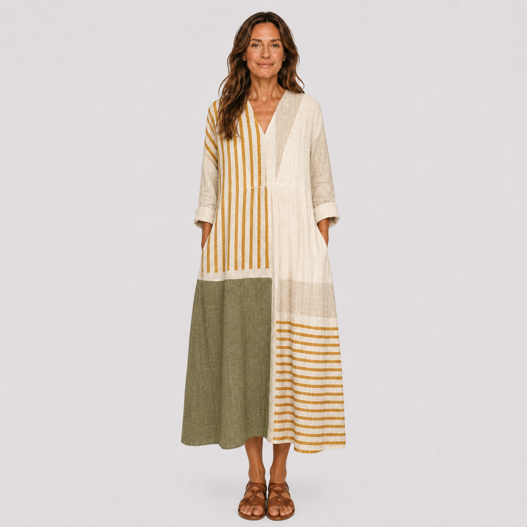 Robe d'Été Flatteuse avec Motif