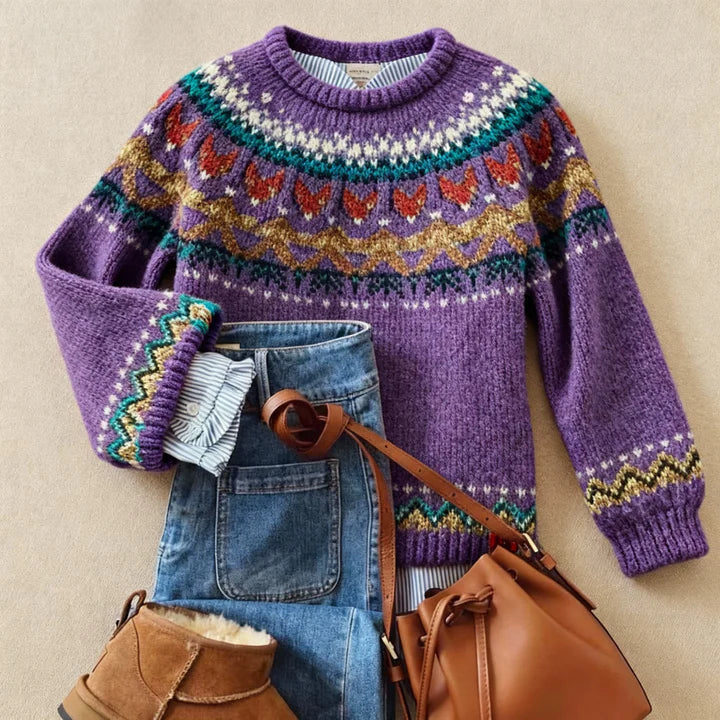 Senja | Pull en tricot violet