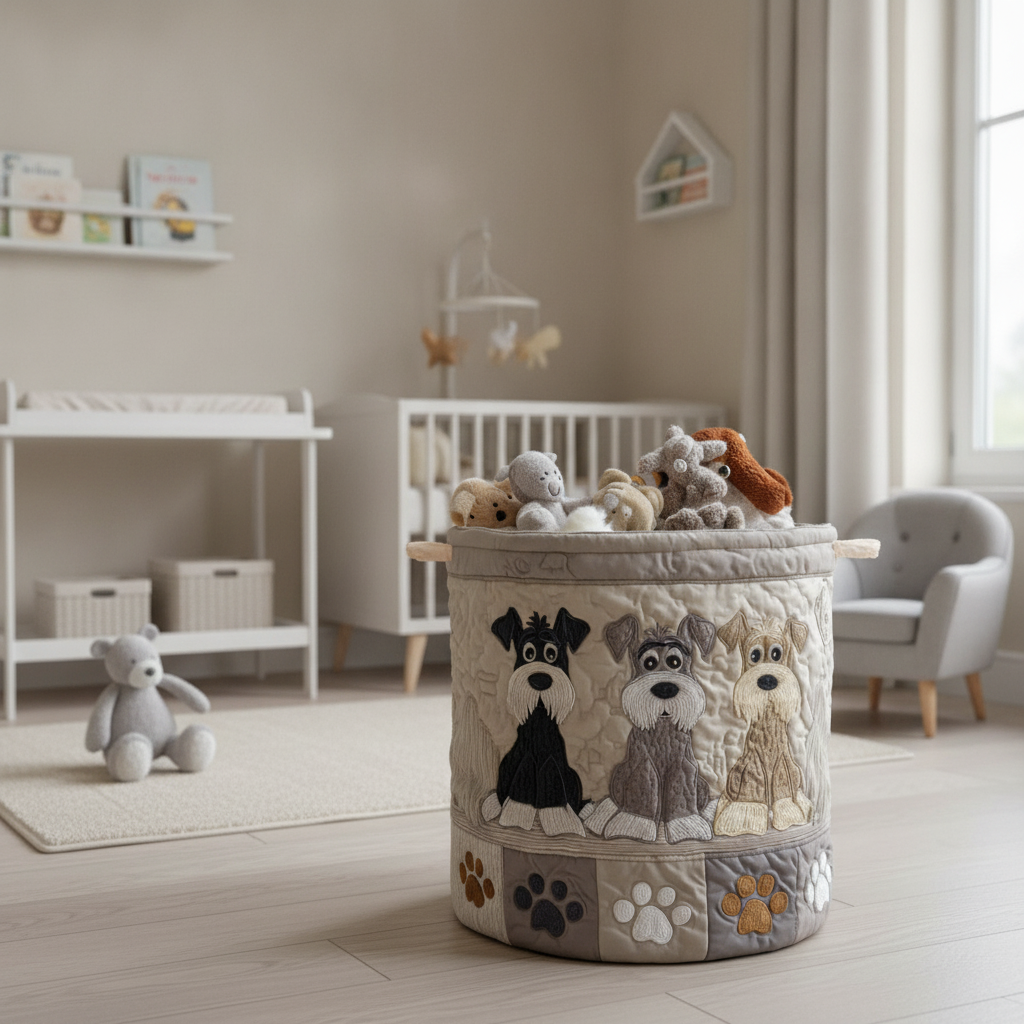 Panier à Linge Schnauzer en Dessin Animé