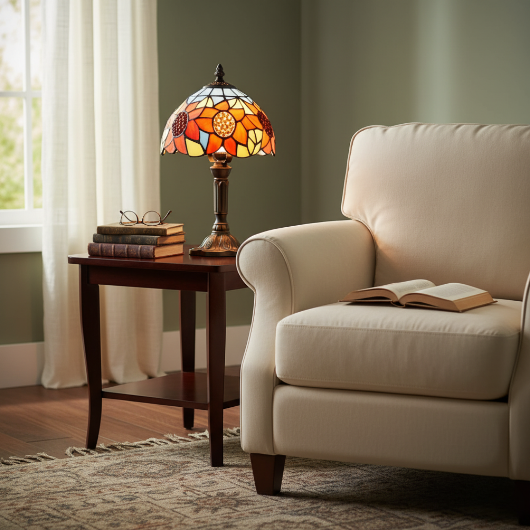 SOLELIA | LAMPE EN VERRE TIFFANY SOLEIL VINTAGE