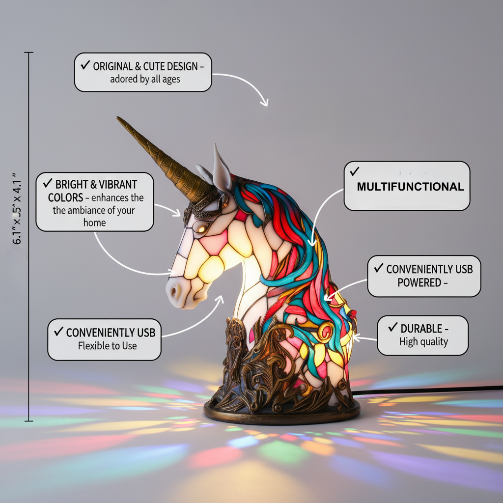 Luna – Lampe de Nuit Licorne Enchantée