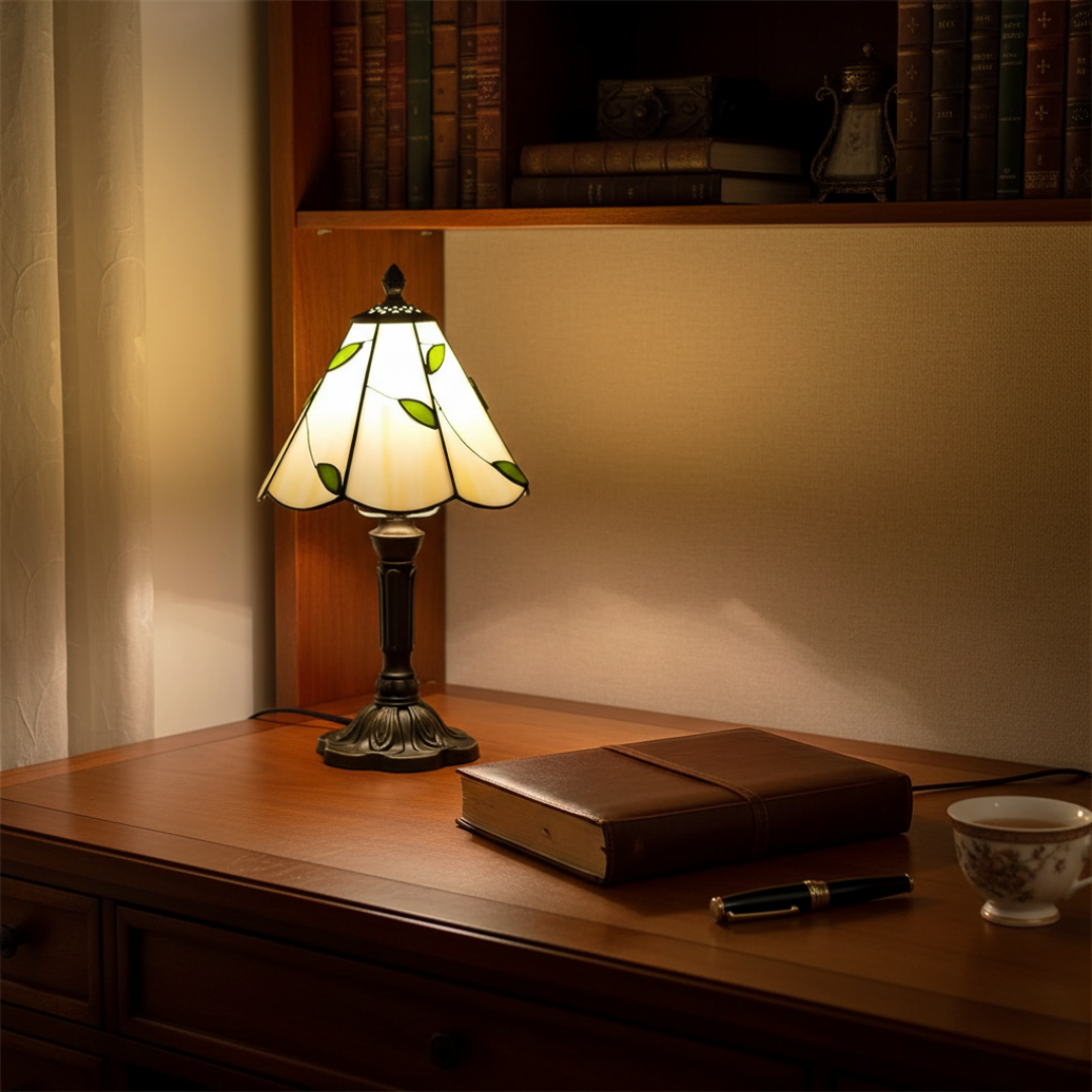 LEAFORA | LAMPE EN VERRE EN FORME DE FEUILLE TIFFANY RÉTRO