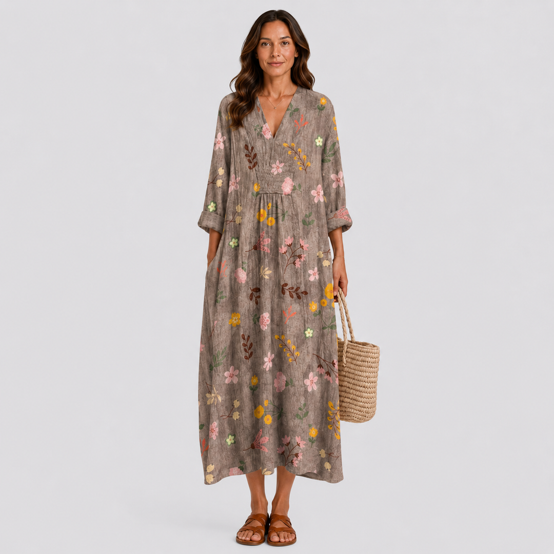 Robe d'Été Flatteuse avec Motif