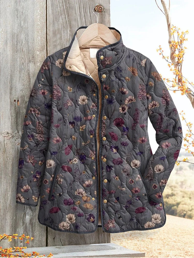 Evelyn | Veste matelassée vintage à motifs floraux