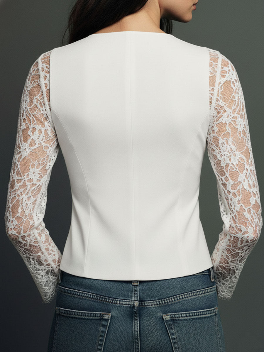 Francesca | Veste à Manches Semi-Transparentes