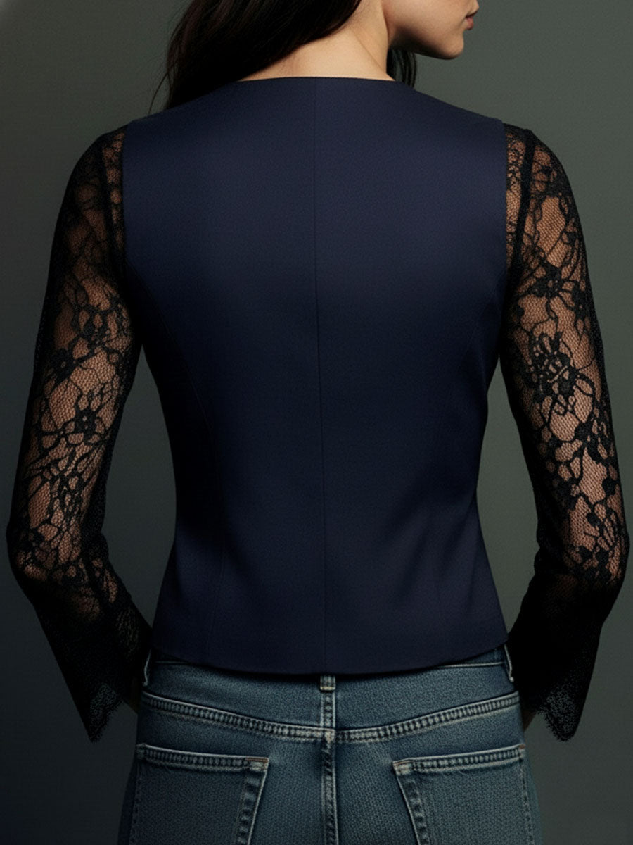 Paola | Veste avec Manches Semi-Transparentes