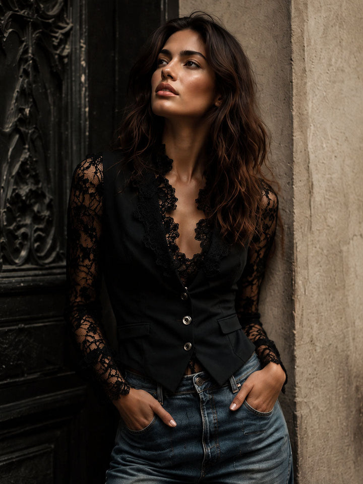 Paola | Veste avec Manches Semi-Transparentes