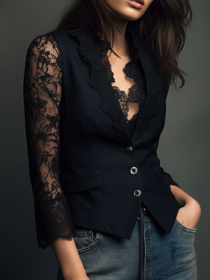 Francesca | Veste à Manches Semi-Transparentes