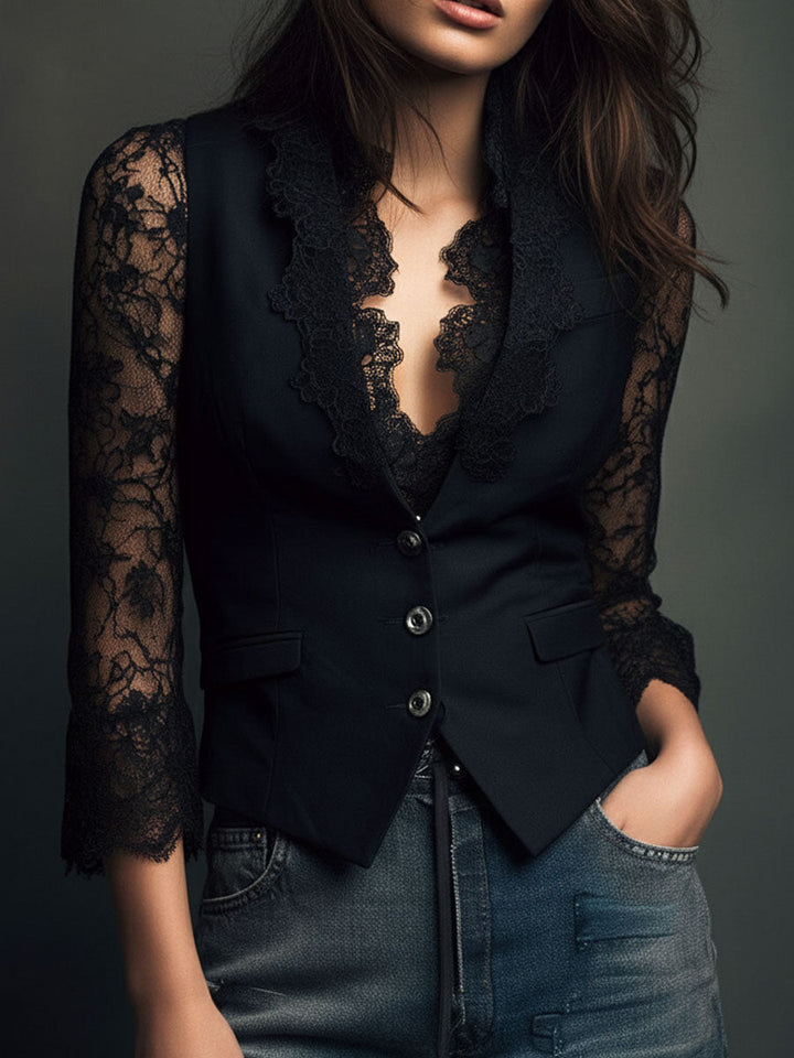 Paola | Veste avec Manches Semi-Transparentes