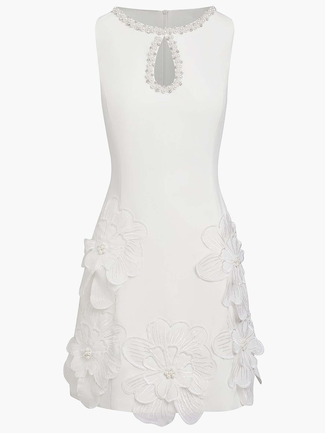 Robe Mini Élégante Sans Manches avec Découpe
