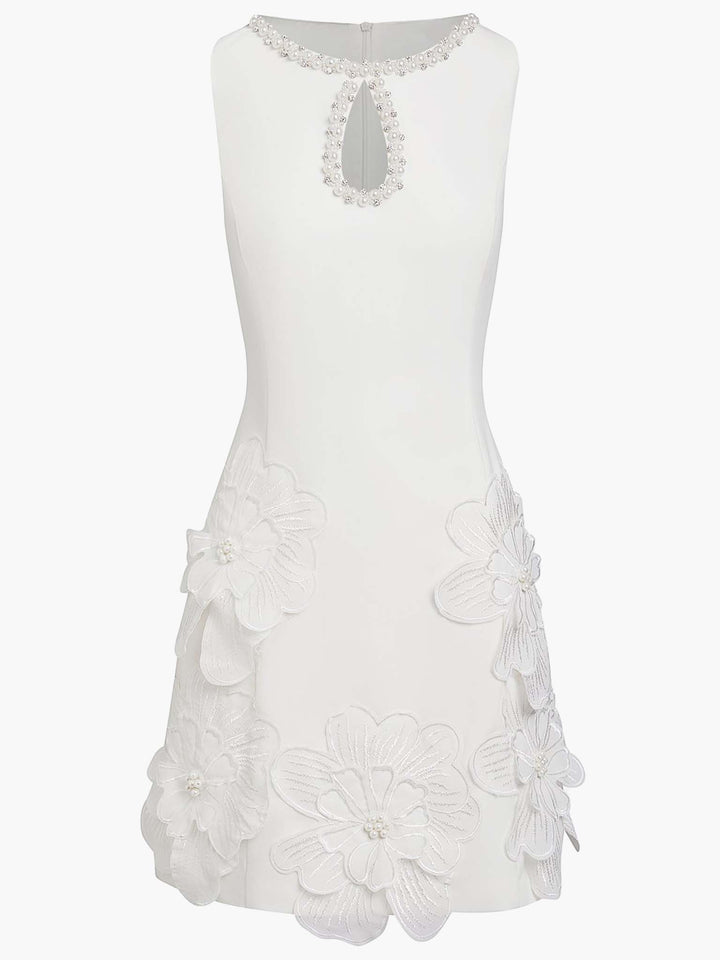 Robe Mini Élégante Sans Manches avec Découpe