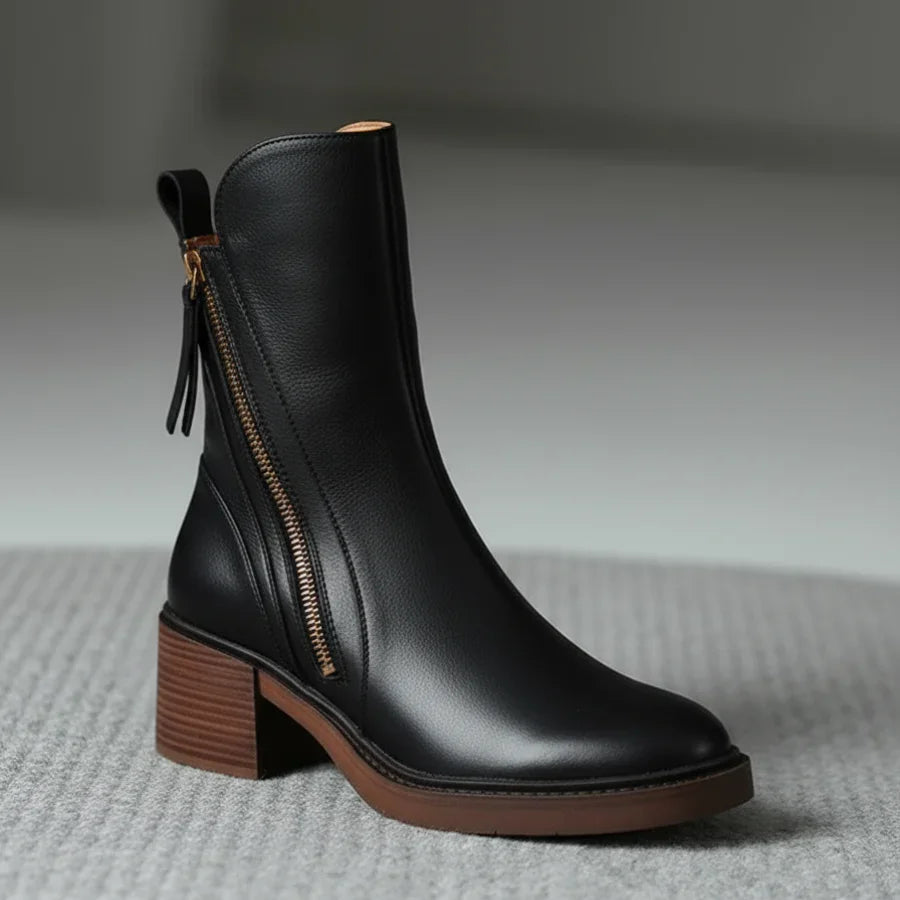 Valorine | Bottes en cuir noir