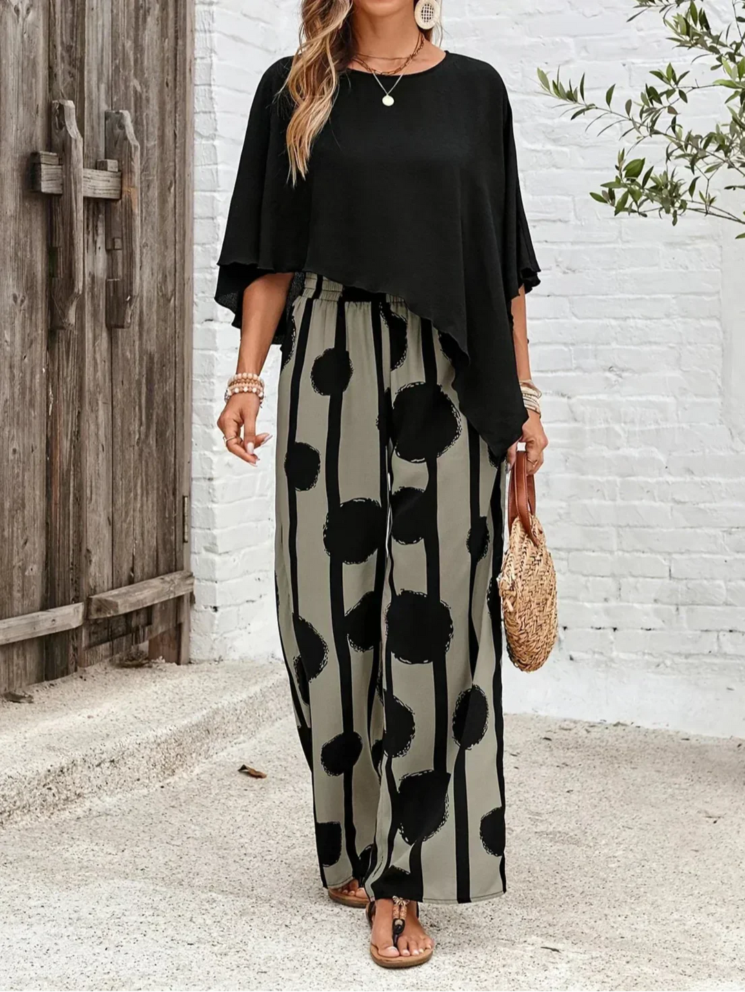 Valeriana™ | Top Asymétrique et Pantalons Boho