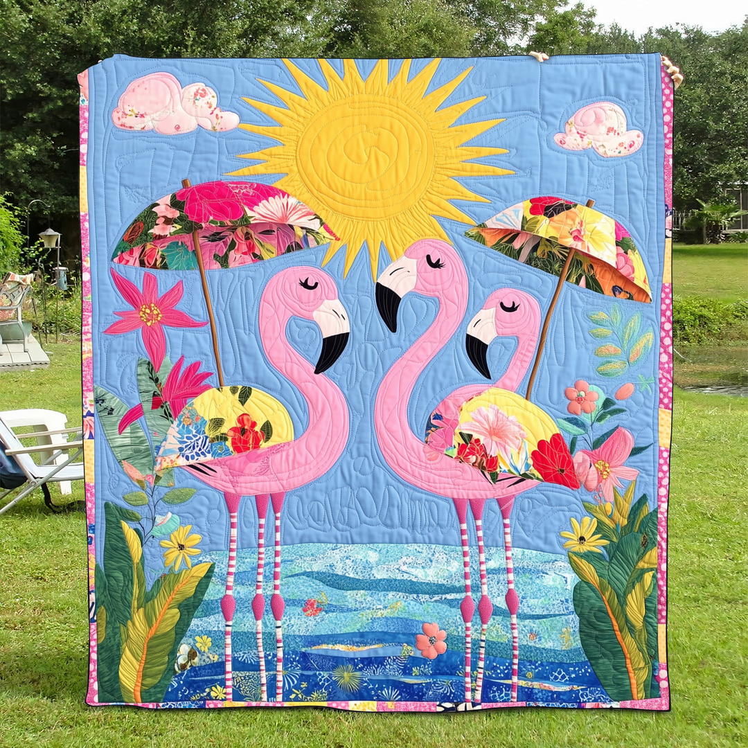 Couverture Flamant Rose Affectueuse