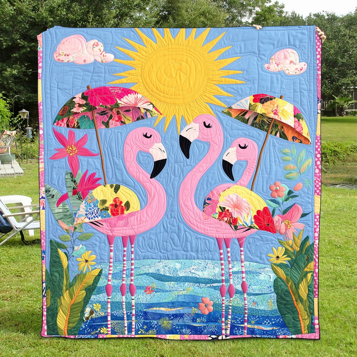 Couverture Flamant Rose Affectueuse