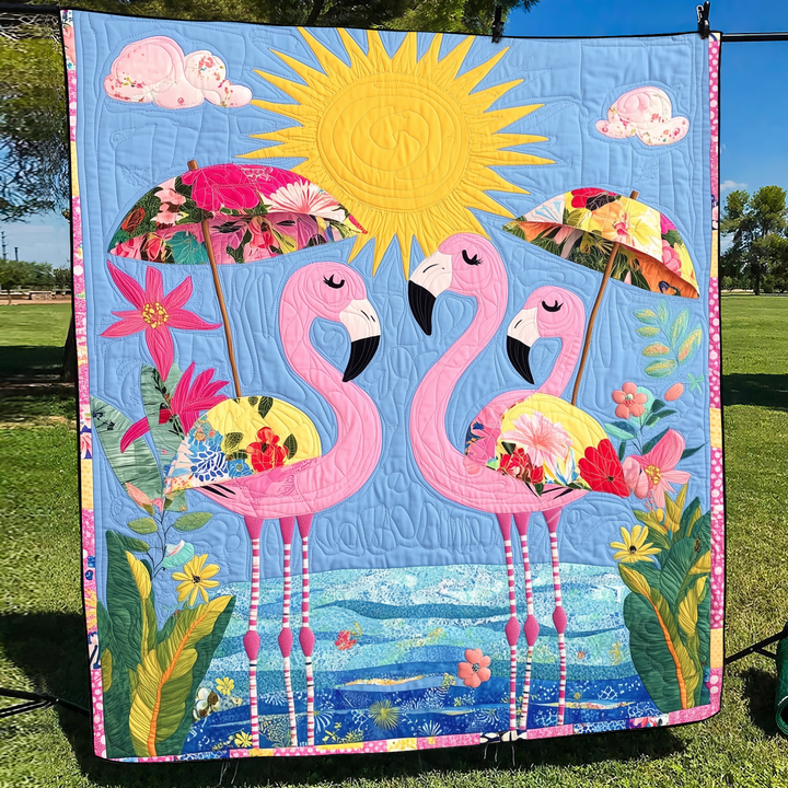 Couverture Flamant Rose Affectueuse