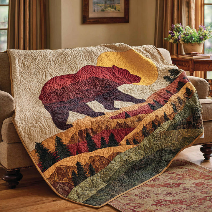 Couverture en Peluche Montagne Ambre