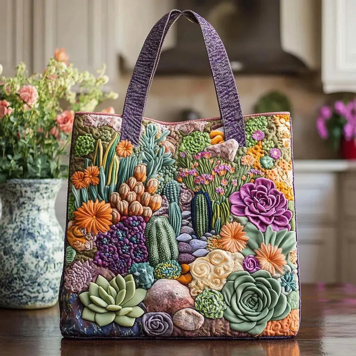 Sac fourre-tout jardin succulent artisanal