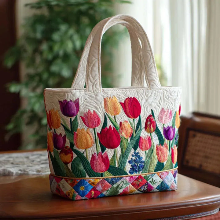 Sac Tote Matelassé en Tulipe