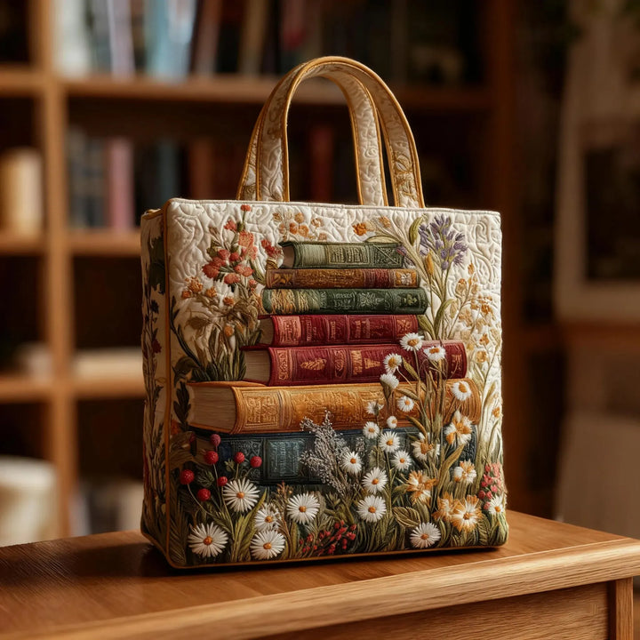 Sac fourre-tout matelassé à motif floral – Design artistique