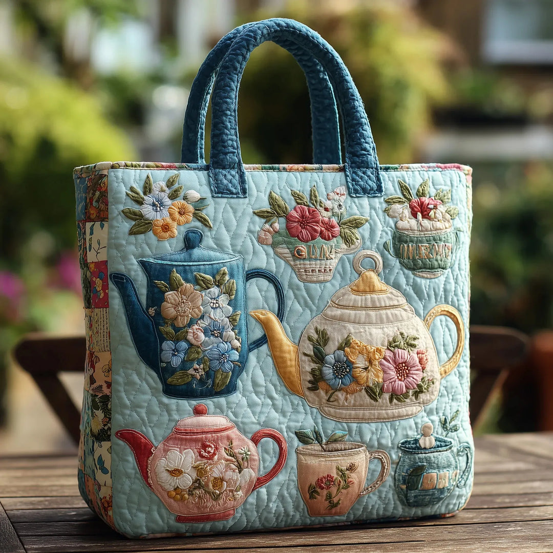 Sac fourre-tout matelassé à motifs floraux