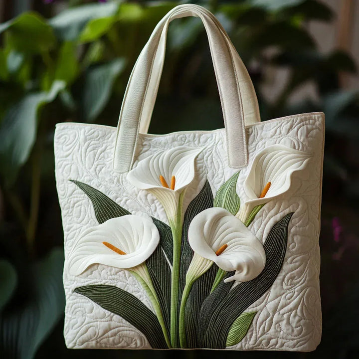 Sac à main Calla Lily blanc matelassé