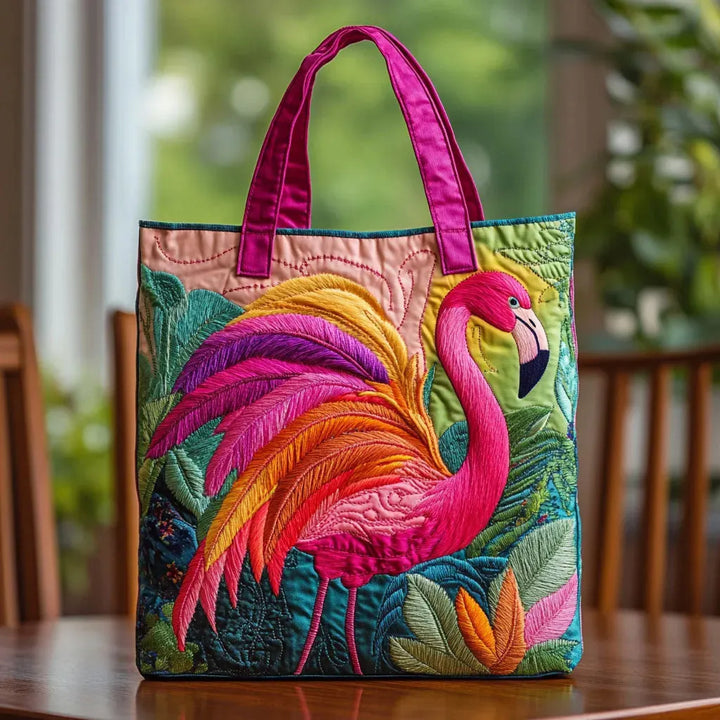 Sac fourre-tout rembourré Flamant Rose Arc-en-ciel