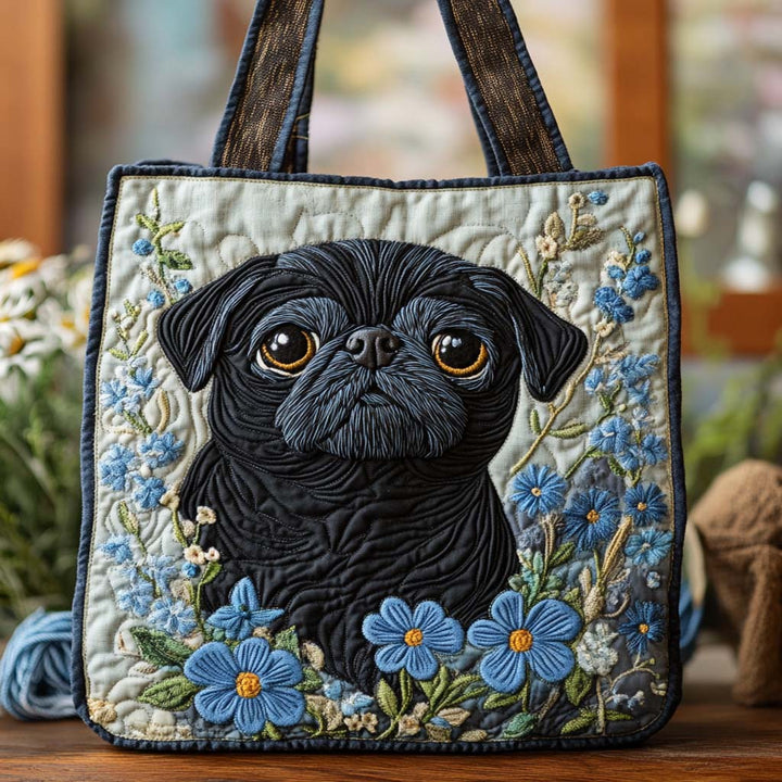 Sac fourre-tout avec pendentif Pug aux yeux bleus