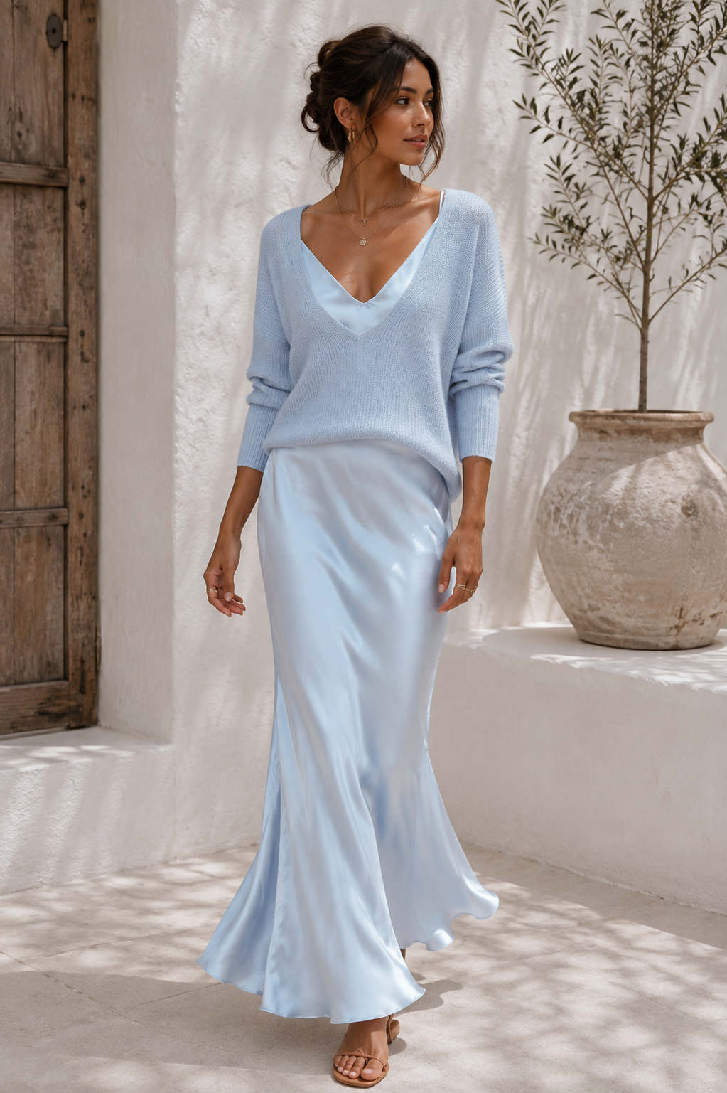 Alma | Robe en Satin Élégante avec Jersey