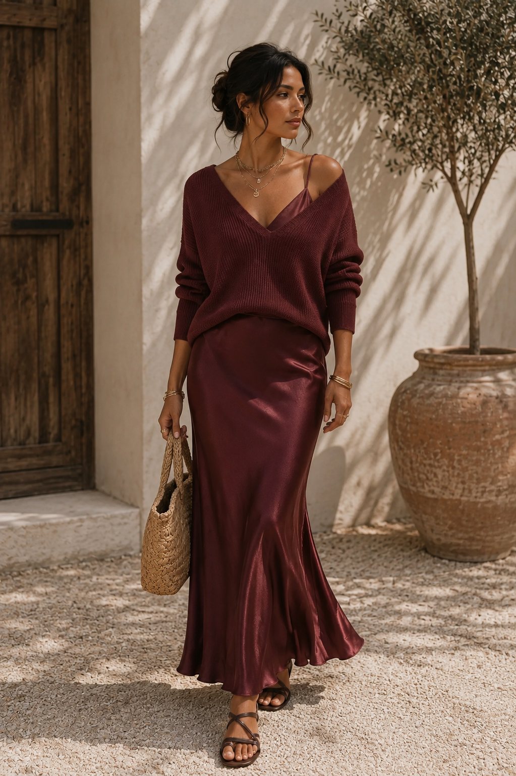 Alma | Robe en Satin Élégante avec Jersey