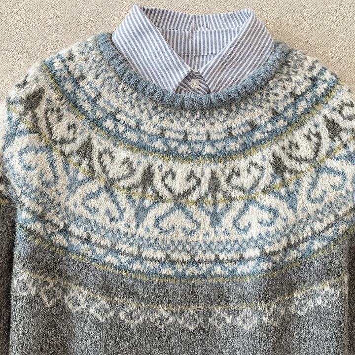 Marika | Pull à motif gris