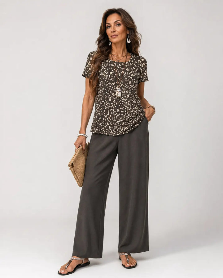 Higinia™ | Haut avec motif animal et pantalons larges