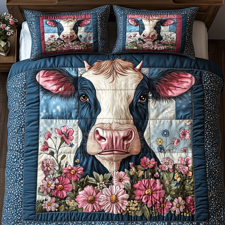 Ensemble de literie matelassé 3 pièces Rêves de vache à la campagne