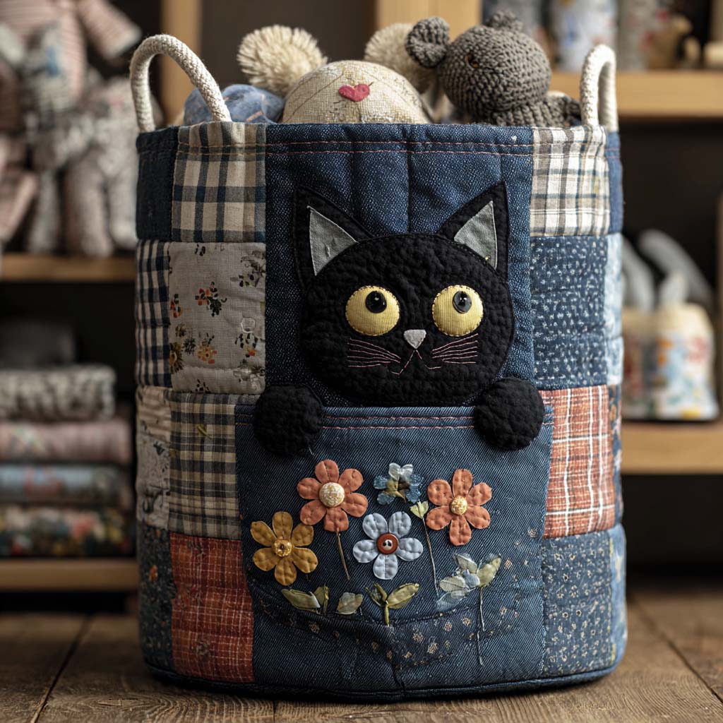Panier à Linge en Jean Kitty