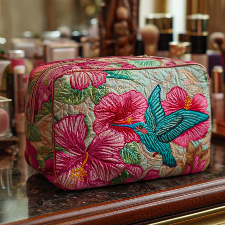 Trousse de maquillage matelassée Flowers Delight
