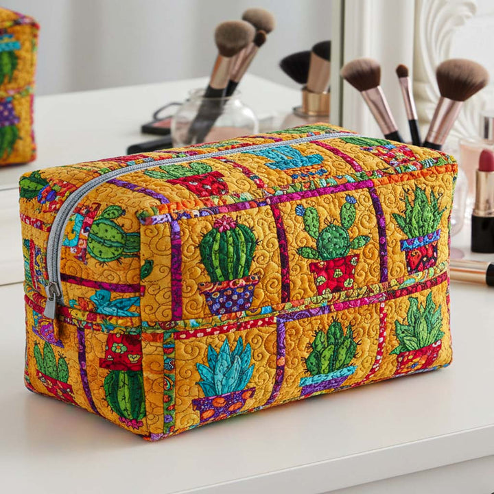 Trousse de Maquillage Matelassée Golden Spikes