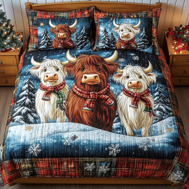 Ensemble de literie 3 pièces Highland Cow Serenity