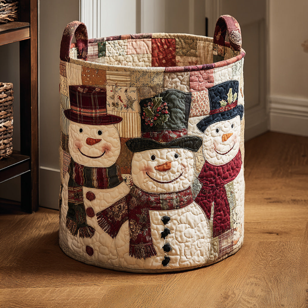 Panier à Linge Bonhomme de Neige Joyeux