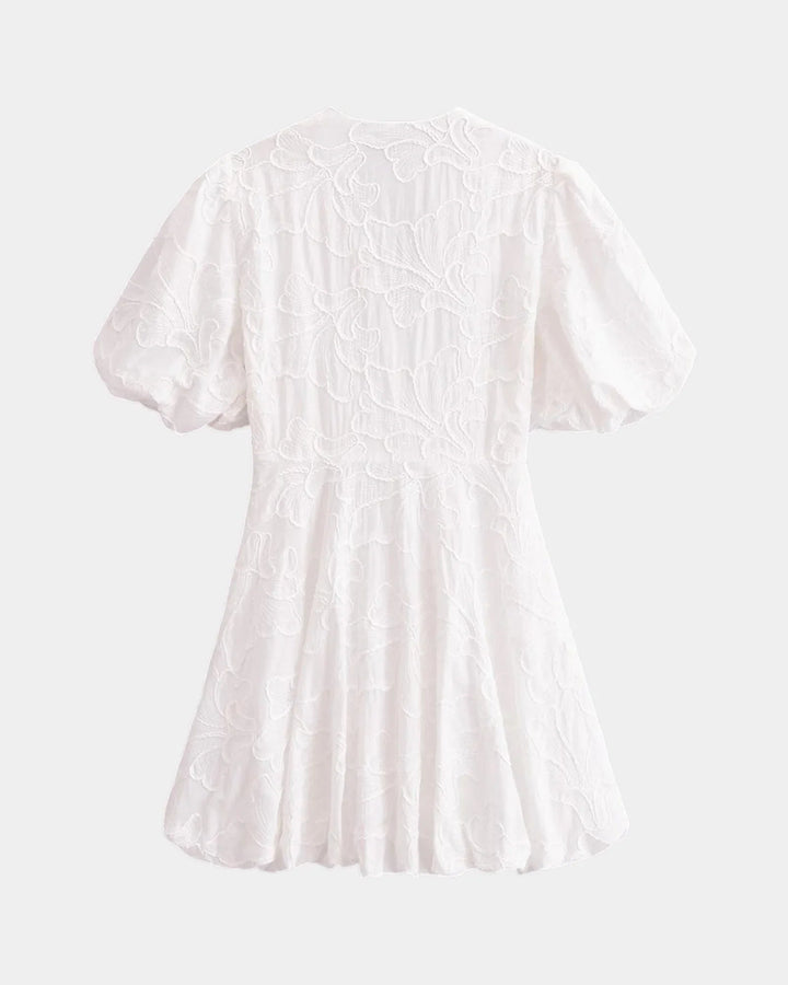 Anastasie | Robe mini brodées à manches volantées