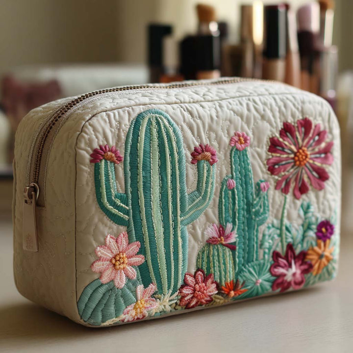 Trousse de Maquillage Matelassée en Figue de Barbarie