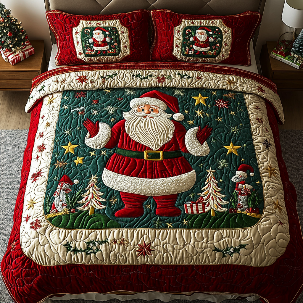 Ensemble de literie matelassé 3 pièces de Noël