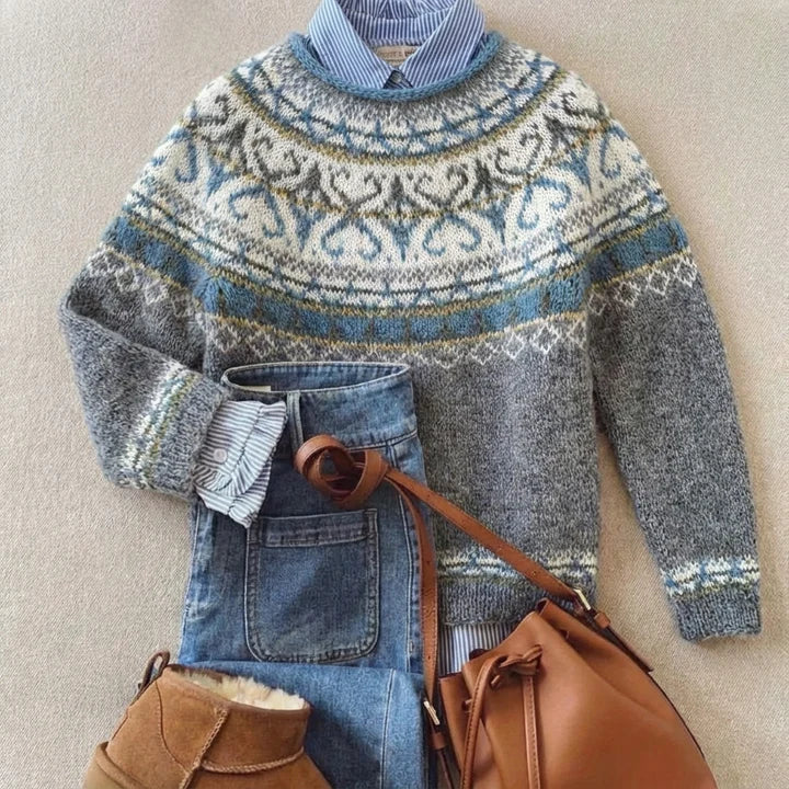 Marika | Pull à motif gris