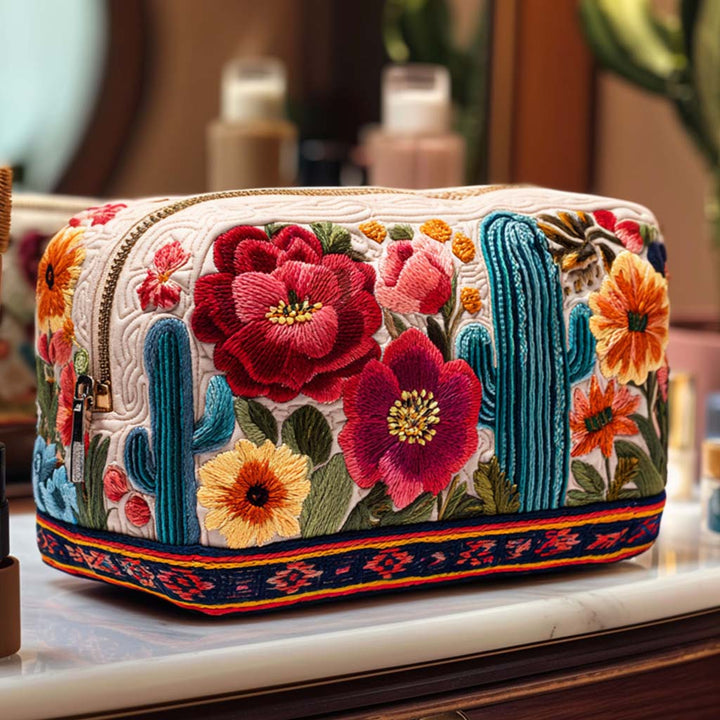 Trousse de maquillage matelassée ensoleillée